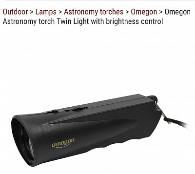 Essential Red light torch for setting up your telescope in the dark, finding eyepieces and reading star maps (image credit to Astro shop)